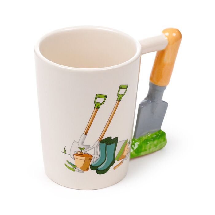 Garden Trowel Ceramic Shaped Handle Mug