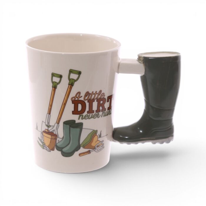 Garden Wellington Ceramic Shaped Handle Mug
