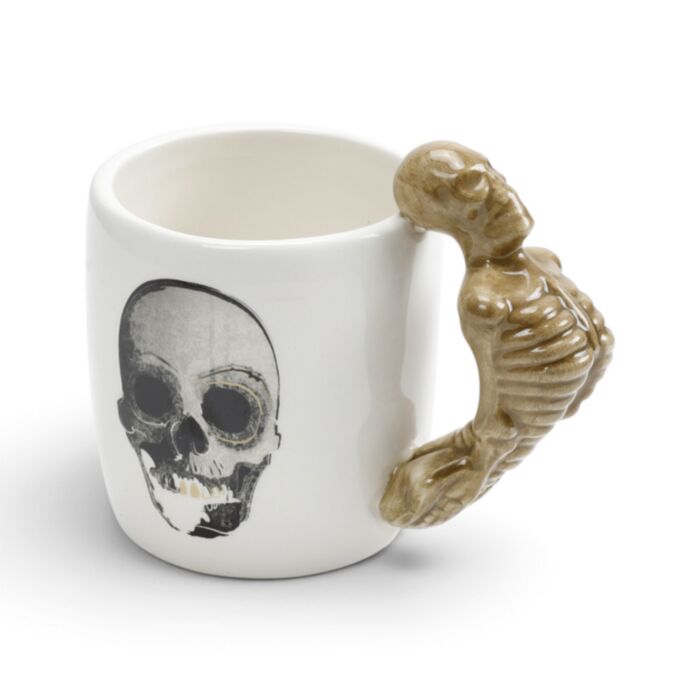 Skeleton Ceramic Shaped Handle Mug