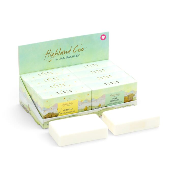 Jan Pashley Highland Coo Cow Handmade Soap Bar - Verbena & Pine