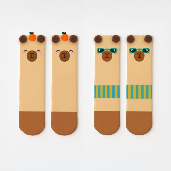 Capybara Fluffy Cosy Socks