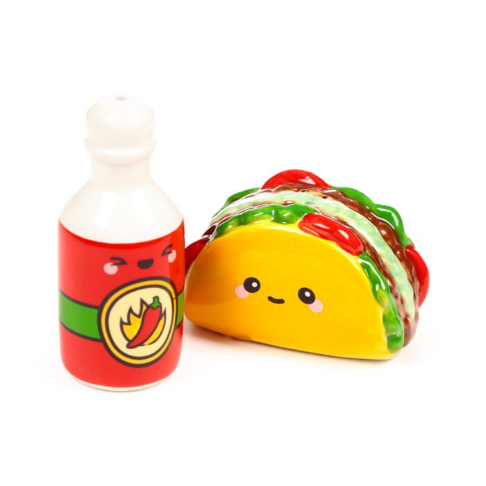 Frida the Taco & Hot Sauce Foodiemals Ceramic Salt & Pepper Set