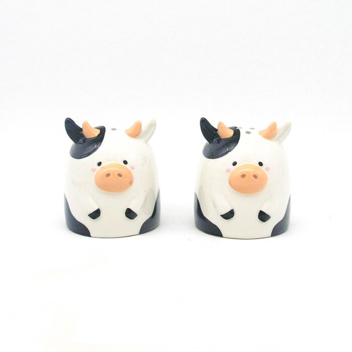Black and White Cow Ceramic Salt & Pepper Set