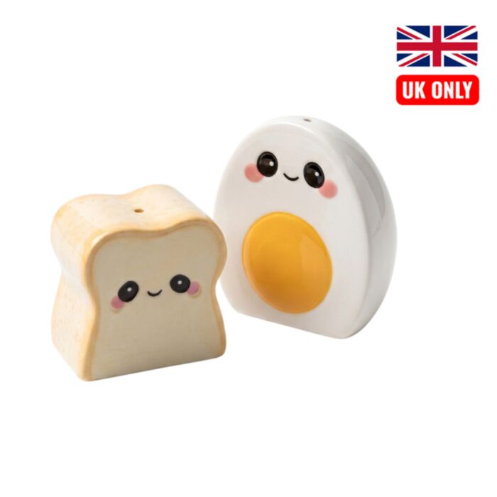 Foodiemals Egg & Toast Ceramic Salt & Pepper Set