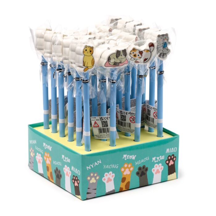 Cute Kitty Cat Pencil & Eraser Topper