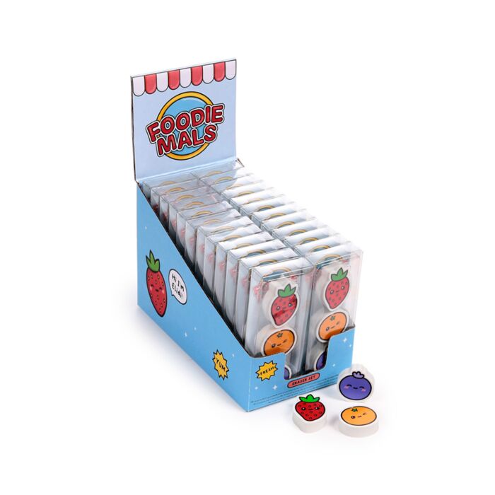 Foodiemals Fruit 3 Piece Eraser Set