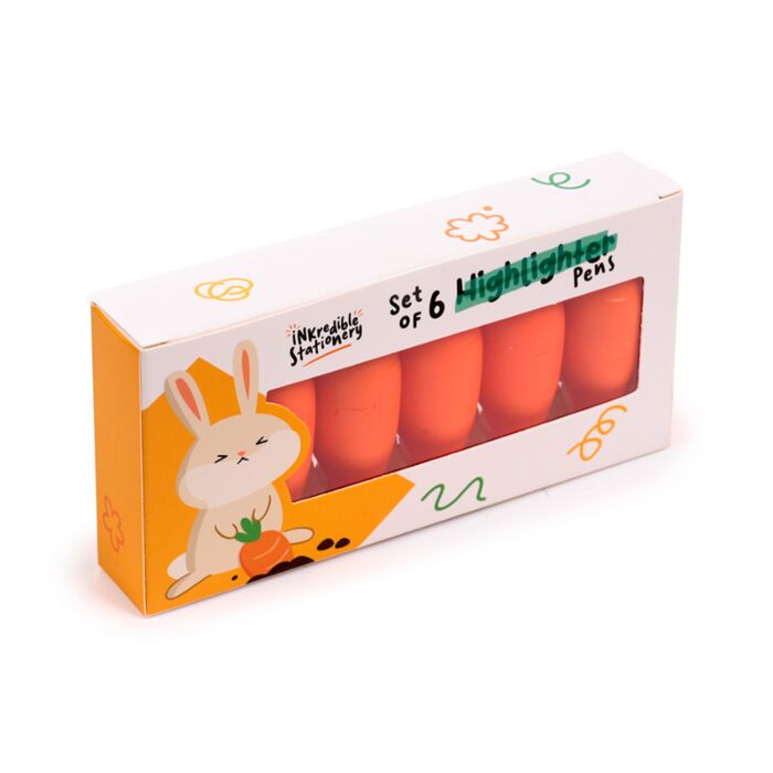Inkredible Carrot Highlighter Pen Set of 6