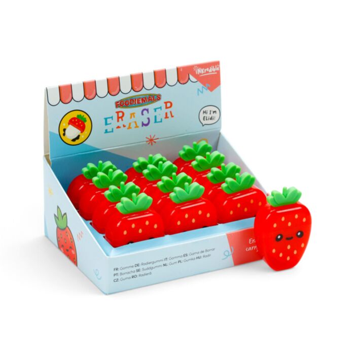 Foodiemals Strawberry Eraser in Shaped Holder