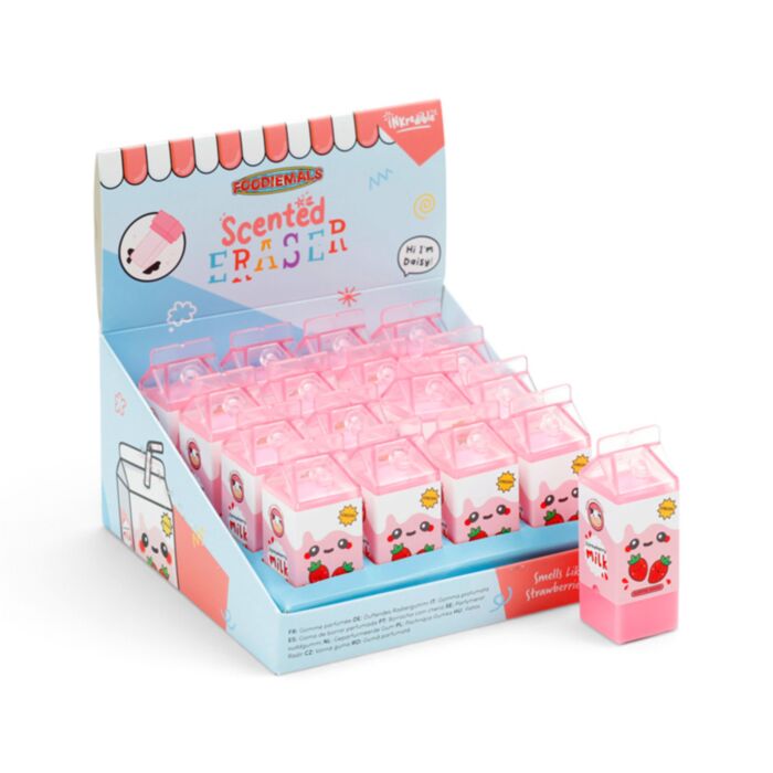 Foodiemals Strawberry Milk Carton Scented Shaped Eraser