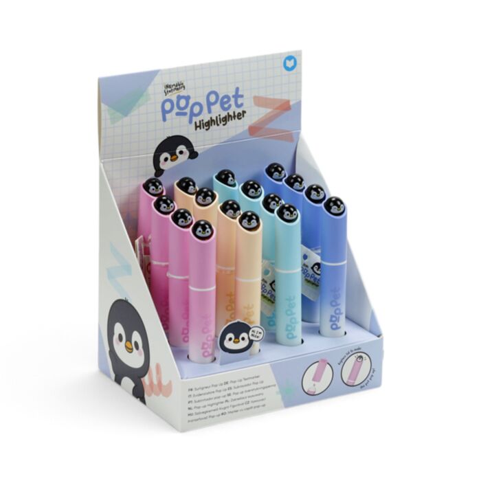 Adoramals Penguin Pop Pet Highlighter Pen