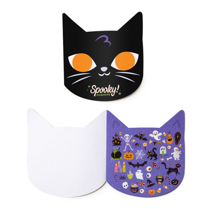 Spooky Cat Shaped 10 Sheet Sticker Book
