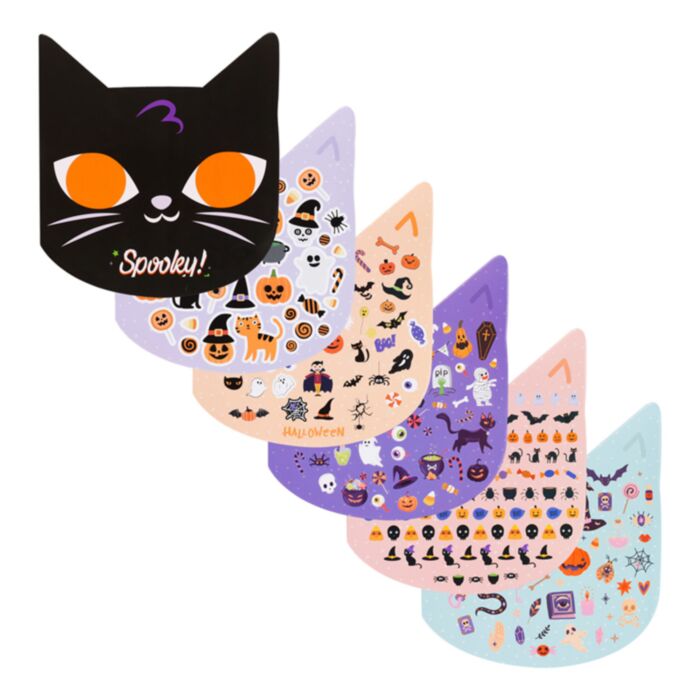 Spooky Stickers in Cat Shaped Sticker Book
