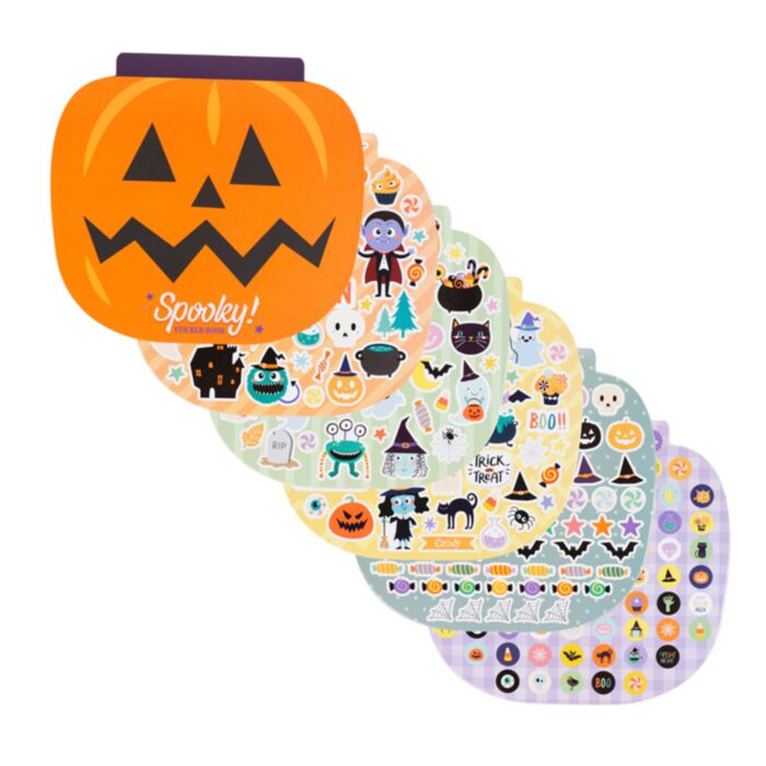 Spooky Stickers in Pumpkin Shaped Sticker Book