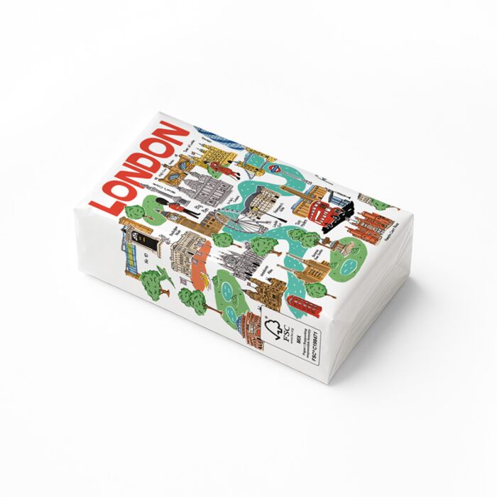 London Souvenir Landmarks Pack of 8 Pocket Tissues