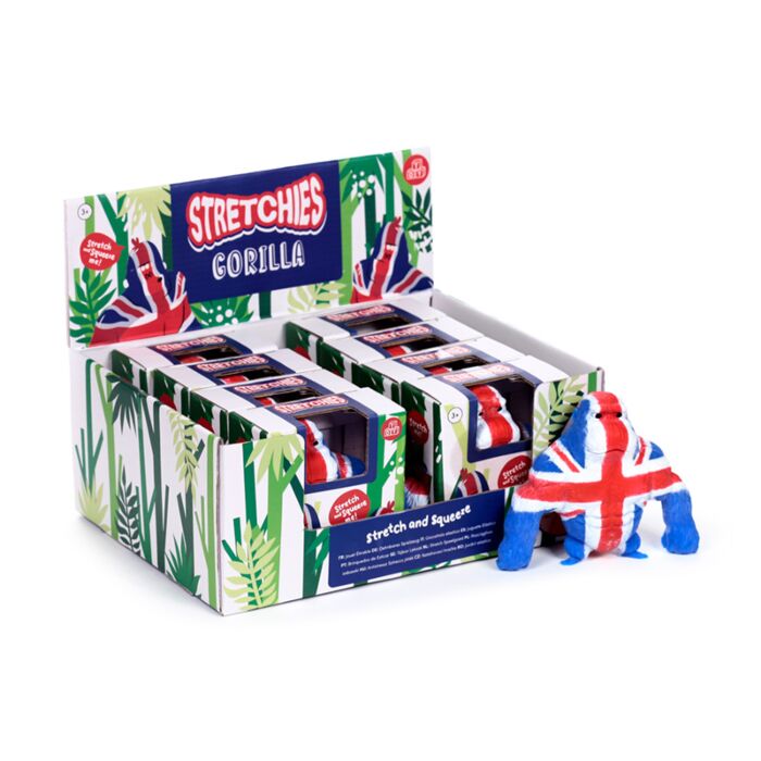 Stretchy Union Jack Gorilla Toy 9.5cm