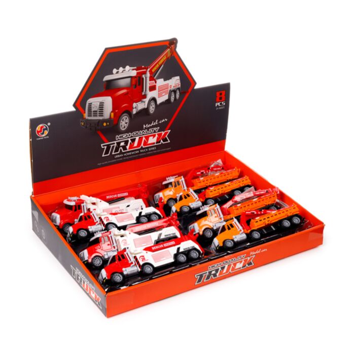 Construction Rescue Truck with Crane Friction Push/Pull Action Toy