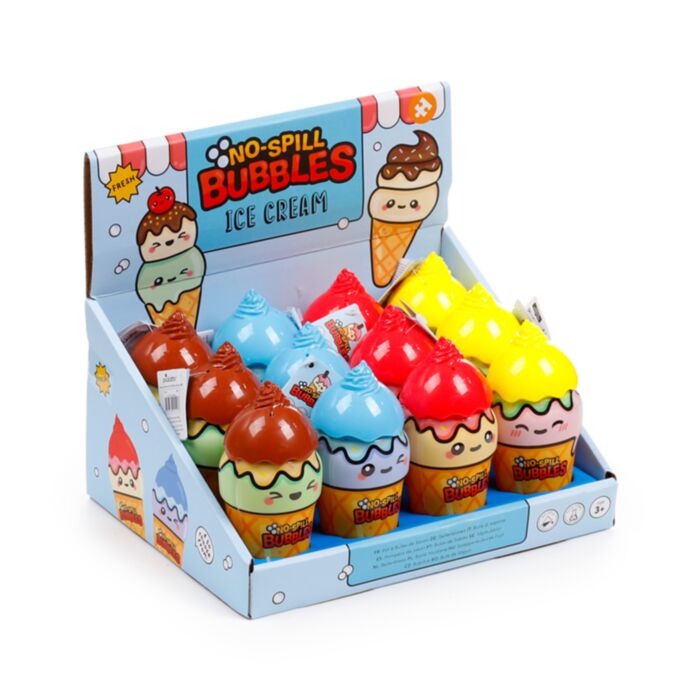 Ice Cream Cone Shaped No Spill Bubbles