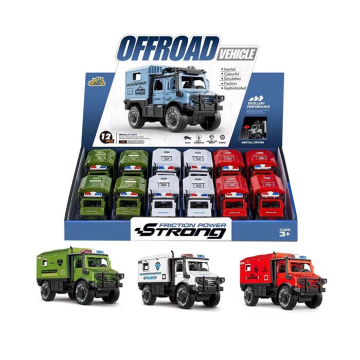 Offroad Fire Truck Pull Back Action Toy