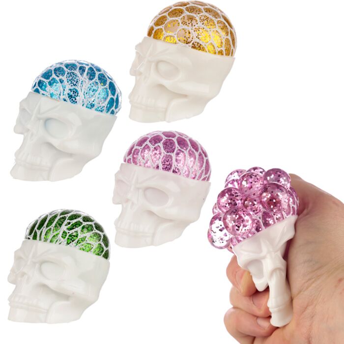 Squeezy Glitter Skull Mesh Head (No Display)