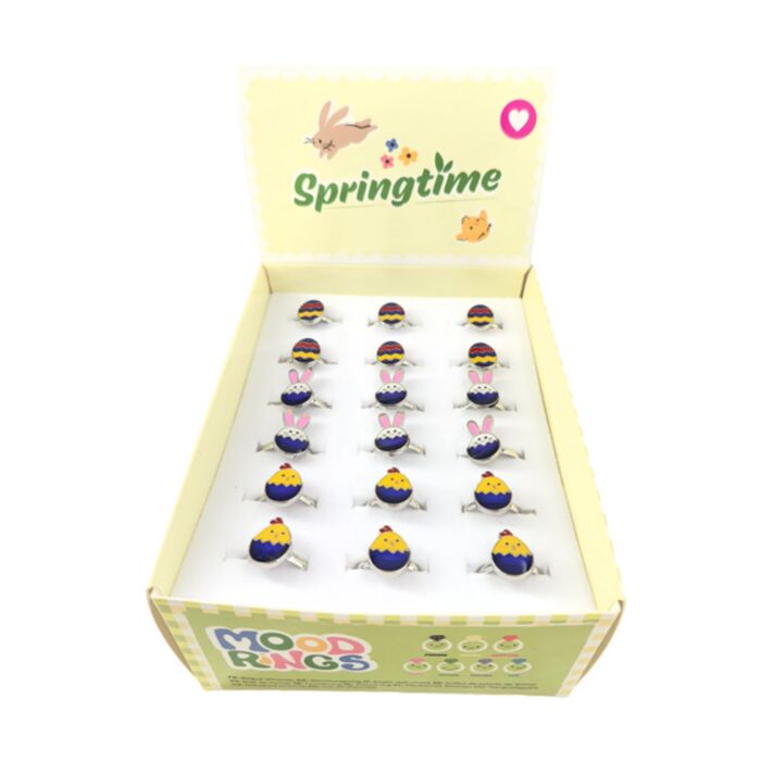 Springtime Egg, Chick & Bunny Rabbit Mood Ring