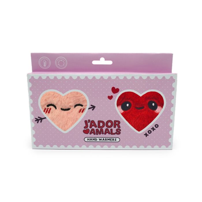 J'Adoramals Heart Shaped Set of 2 Plush Hand Warmers