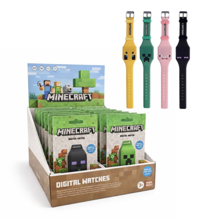 Minecraft Faces Silicone Digital Watch (Display of 12)