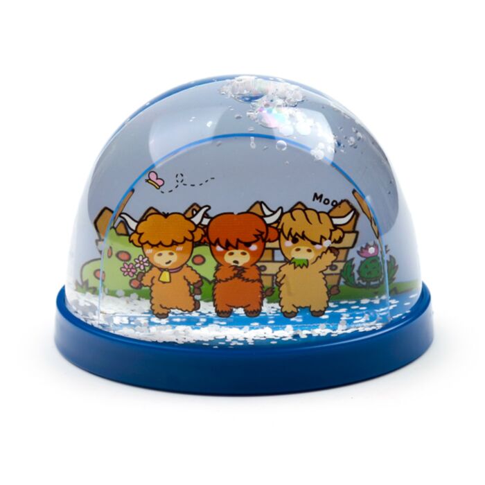 Adoramals Highland Coo Cow Medium Glitter Snow Storm