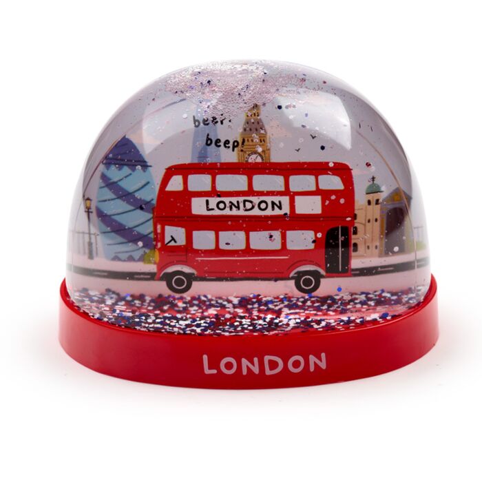 London Souvenir London Bus Large Glitter Snow Storm