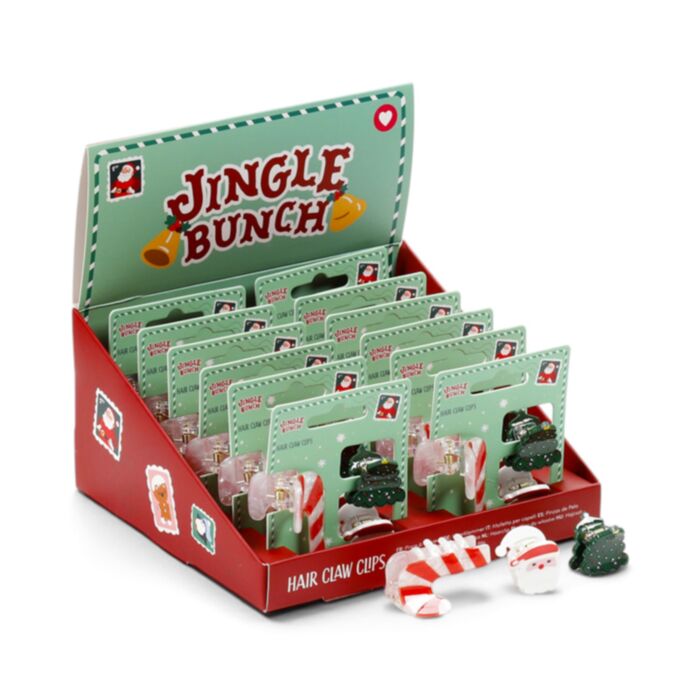 Jingle Bunch Set of 3 Christmas Mini Hair Claw Clips