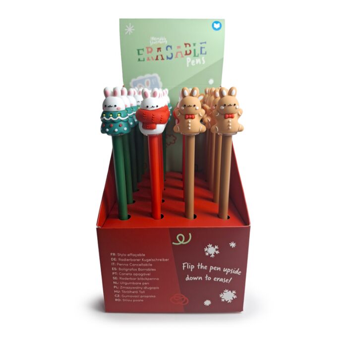Erasable Pen with Christmas Festive Friends Bunny Rabbit Topper