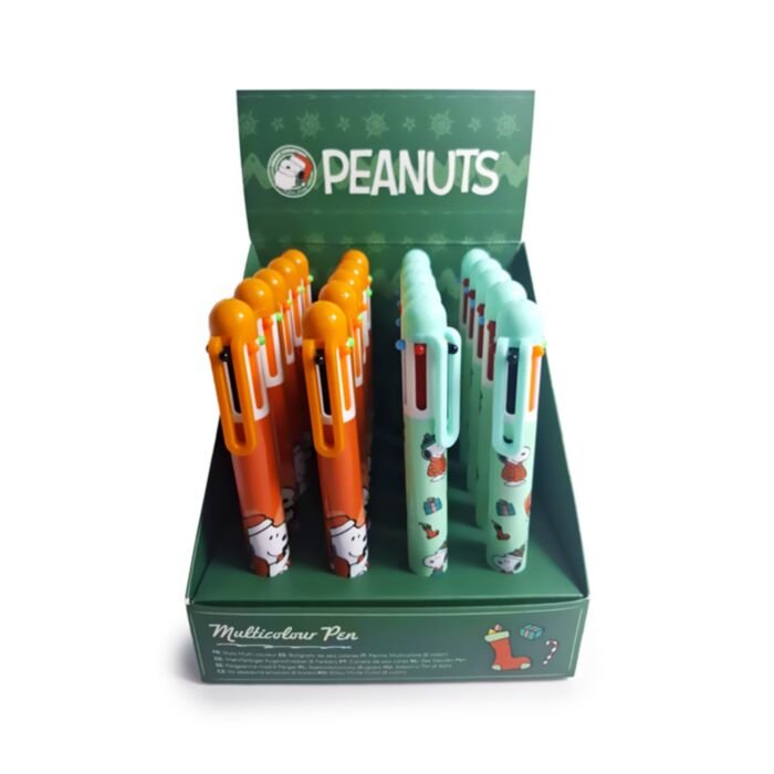 Christmas Peanuts Snoopy & Woodstock Multi Colour Pen (6 Colours)