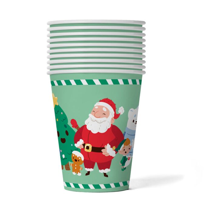 Jingle Bunch Christmas Set of 10 Paper Cups (9oz)