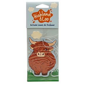 Autumn Leaves Highland Coo Cow Air Freshener Autumn Leaves Highland Coo Cow Air Freshener