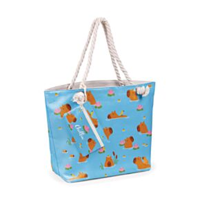 Summertime Capybara Beach Bag & Mini Zip Up Pouch