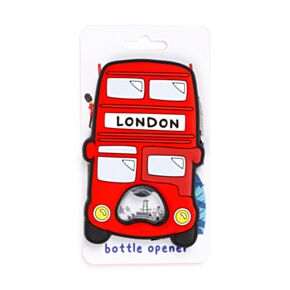 London Souvenir Red London Bus Magnetic PVC Bottle Opener