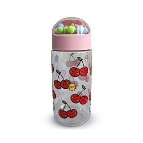 Foodiemals Cherry 350ml Shatterproof Children's Bottle with Charms
