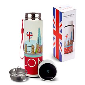London Icons Hot & Cold Digital Thermometer Bottle