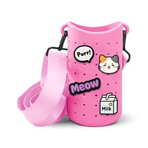 Adoramals Lola the Cat Silicone Bottle Carrier with 4 Charms