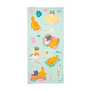 Beans & Co Cats Microfibre Beach Towel