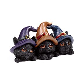 Witches Black Cat Trio in Witches Hats Witches Black Cat Trio in Witches Hats