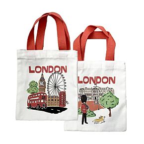 London Souvenir Big Ben & Buckingham Palace Reusable Small Tote Bag London Souvenir Big Ben & Buckingham Palace Reusable Small Tote Bag