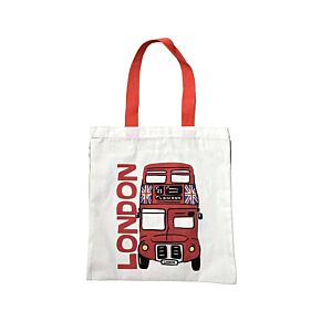 London Souvenir Red Bus Reusable Tote Bag London Souvenir Red Bus Reusable Tote Bag