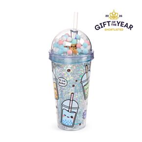Foodiemals Bubble Tea Double Walled Cup & Straw with Charms