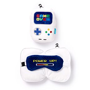 Relaxeazzz Game Over Shaped Plush Travel Pillow & Eye Mask Relaxeazzz Game Over Shaped Plush Travel Pillow & Eye Mask