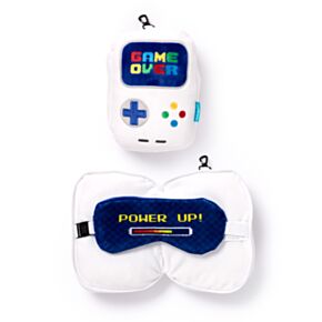 Relaxeazzz Game Over Shaped Plush Travel Pillow & Eye Mask