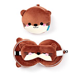 Relaxeazzz Adoramals Henry the Otter Plush Travel Pillow & Eye Mask