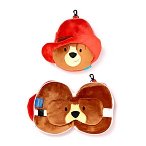 Relaxeazzz Paddington Bear Shaped Plush Travel Pillow & Eye Mask