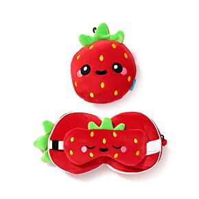 Relaxeazzz Elidi the Strawberry Foodiemals Travel Pillow & Eye Mask Relaxeazzz Elidi the Strawberry Foodiemals Travel Pillow & Eye Mask