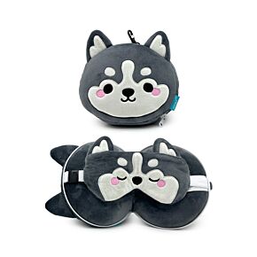 Relaxeazzz Luna the Husky Mountain Animal Plush Travel Pillow & Eye Mask Relaxeazzz Luna the Husky Mountain Animal Plush Travel Pillow & Eye Mask