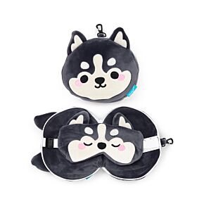 Relaxeazzz Luna the Husky Mountain Animal Plush Travel Pillow & Eye Mask Relaxeazzz Luna the Husky Mountain Animal Plush Travel Pillow & Eye Mask